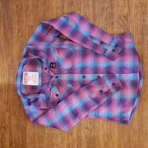 DIXXON Flannel Plaid Shirt - Pink, Purple, Blue